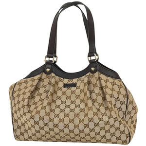 GUCCI Brown Canvas Tote Bag